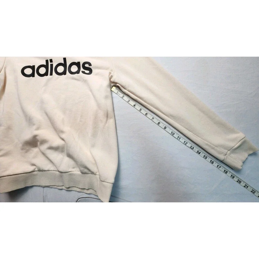 Adidas Sweater Men Medium Ivory Crewneck Preppy Atheisure Sporty Street Wear Top